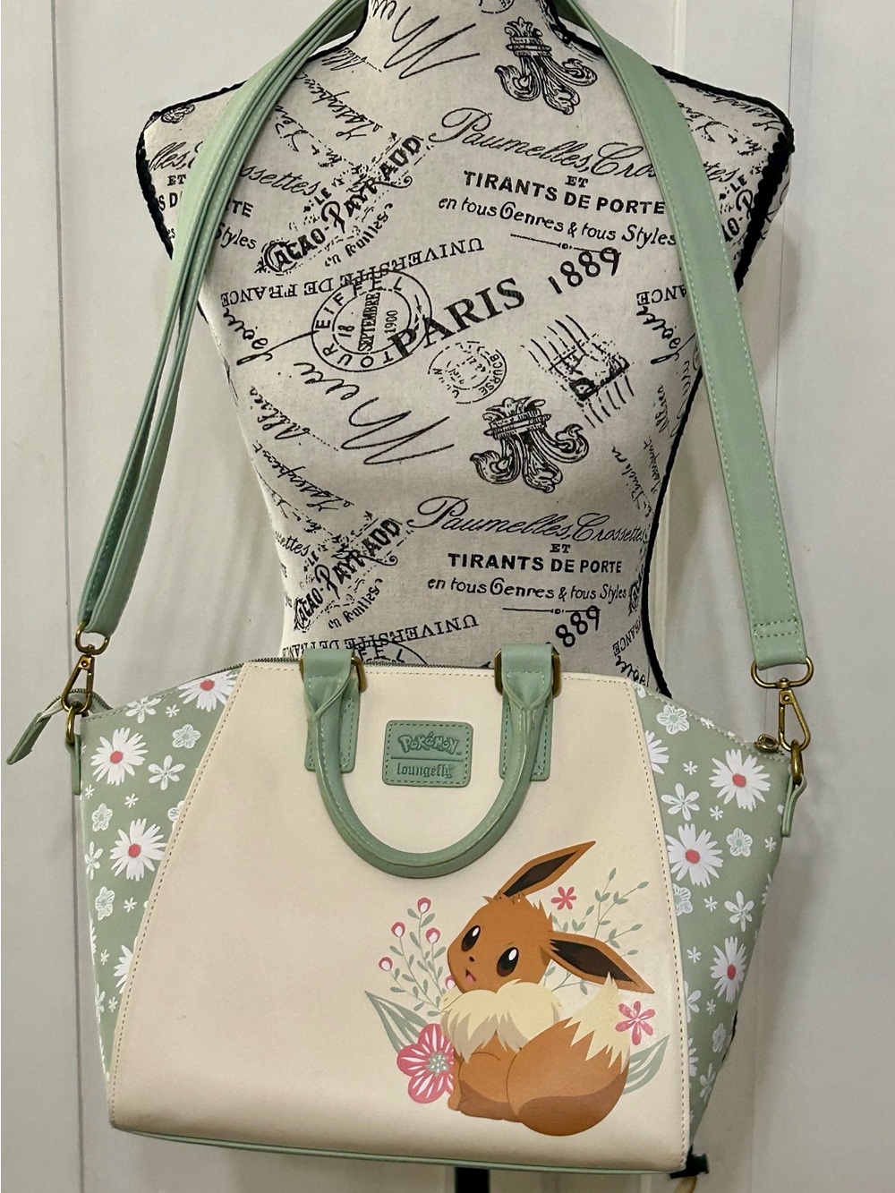 Pokemon Eevee Floral Satchel in Mint and Cream - Picture 11 of 15